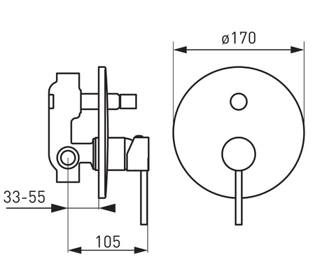 Ferro FIESTA bateria podtynkowa, 2-funkcyjna, chrom BFI7P