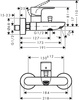 Hansgrohe bateria wannowa, natynkowa Rebris S, chrom 72440000