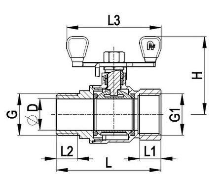 KFA zawór kulowy wodny WZ z motylkiem 1/2" 700-220-15
