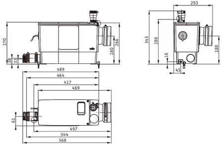 Wilo kompaktowa pompa, pompownia ścieków z fekaliami DrainLift MINI3-XS/WC-EF 6095128