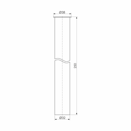 Instadrain rurka z kołnierzem do syfonu umywalki 25 cm, czarny 2607