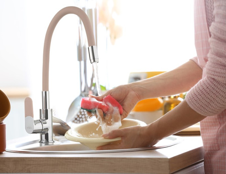 Invena bateria zlewozmywakowa JOGA z ruchomą wylewką, beżowa BZ-32-L03