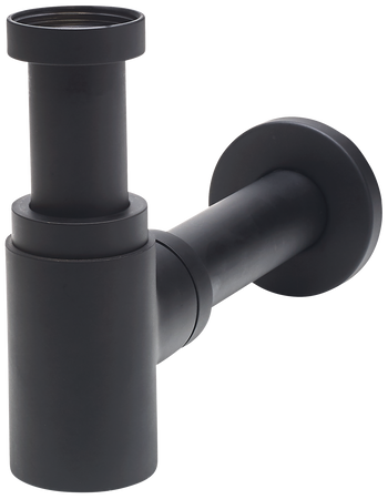 Wirquin syfon umywalkowy butelkowy, bez spustu, niski, czarny mat 30722857