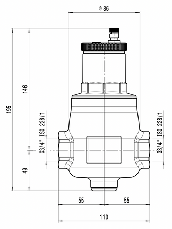 Caleffi separator powietrza przyłącza z gwintem wewnętrznym 3/4" DISCAL 551005