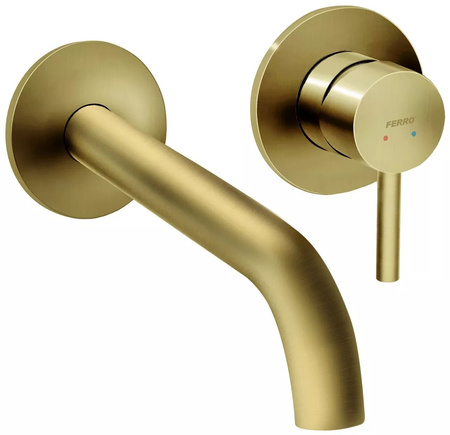 Ferro bateria umywalkowa podtynkowa CIRICULUS, złoto szczotkowane BCK3PABG