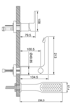 Invena bateria wannowa 3-otworowa Dokos biały/chrom BW-19-S02-V
