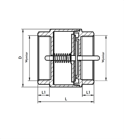 KFA zawór zwrotny do wody z mosiężnym grzybkiem 1 1/4" 710-010-32
