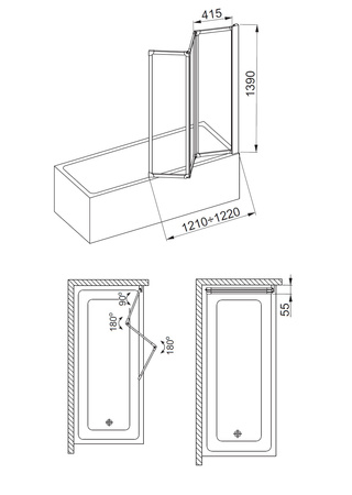 KFA parawan nawannowy STANDARD 3 biały pleksa 170-04010P