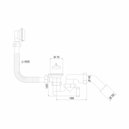 Instadrain syfon do wanny, metalowe sitko, korek z łańcuszkiem 1228