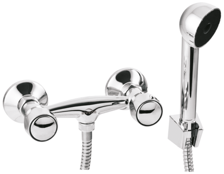 Invena bateria natryskowa z zestawem natryskowym Modena, chrom BN-11-F0S-L