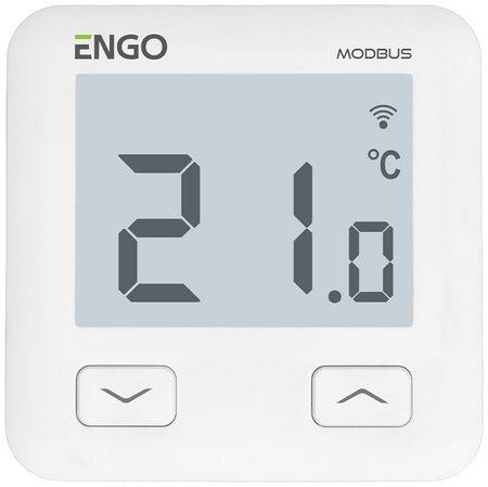 Engo regulator temperatury, MODBUS, 230V, internetowy, podtynkowy, Wi-Fi, biały E10-MBUSW