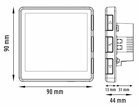 Engo regulator klimakonwektorów, 230V, internetowy, podtynkowy, WiFi, biały EFAN-230W