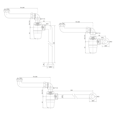 Wirquin syfon umywalkowy bez spustu NEO AIR oszczędzający przestrzeń 30724982 
