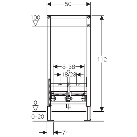 Geberit element montażowy do bidetu wiszący H112 Duofix 111.510.00.1