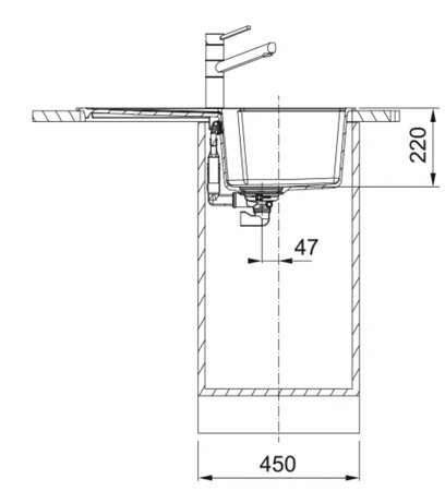 Franke zlewozmywak jednokomorowy wbudowywany Fragranite Urban UBG 611-78, kamienny szary 114.0687.273