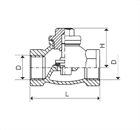 KFA zawór zwrotny żeliwny do wody 1/2" 192-010-15