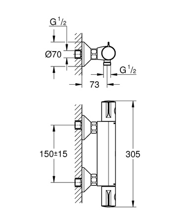 Grohe bateria prysznicowa z termostatem Grohtherm 800, chrom 34558000