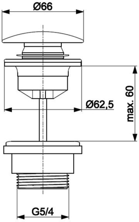 KFA uniwersalny, okrągły spust klik-klak chrom 660-310-00