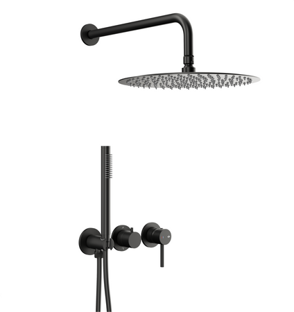 KFA zestaw prysznicowy podtynkowy z baterią 3-otworową 2-funkcyjną MOZA, czarny 5039-511-81
