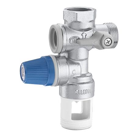 Caleffi hydrauliczna grupa bezpieczeństwa do zasobników c.w.u. z zaworem odcinającym i zaworem zwrotnym z możliwością nadzoru 1/2" 526142