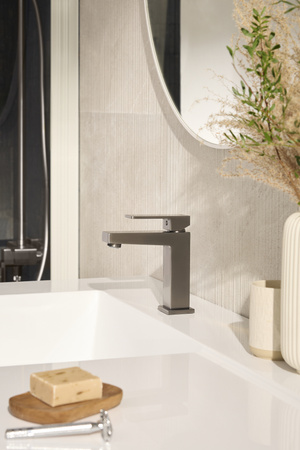 KFA bateria umywalkowa stojąca Logon, gun metal grey PVD + click clack 5132-815-61