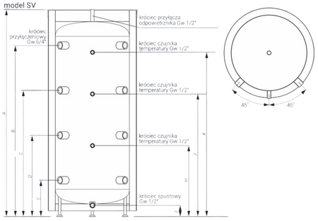 Kospel zbiornik buforowy nieemaliowany w izolacji SV-500.1 10.5.05.004.01