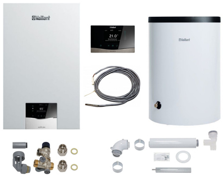 Vaillant pakiet kocioł gazowy jednofunkcyjny VC 30CS/1-5 ecoTEC plus + zasobnik VIH R 200/6B + sterownik VRC 720F sensoCOMFORT + SPS zestaw do szachtu 0010043647