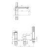 Invena bateria wannowa 3-otworowa Glamour, złoty BW-02-S09-V