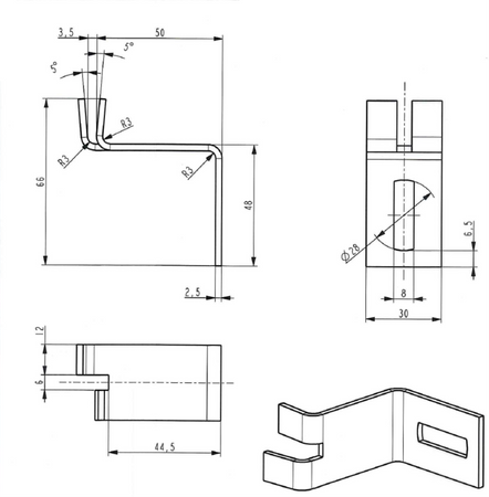 KFA komplet wsporników, nikiel 878-013-16