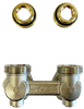 Honeywell podwójny zawór przyłączeniowy kątowy 1/2" GW (z nyplami 1/2"x3/4") V2495EY015A