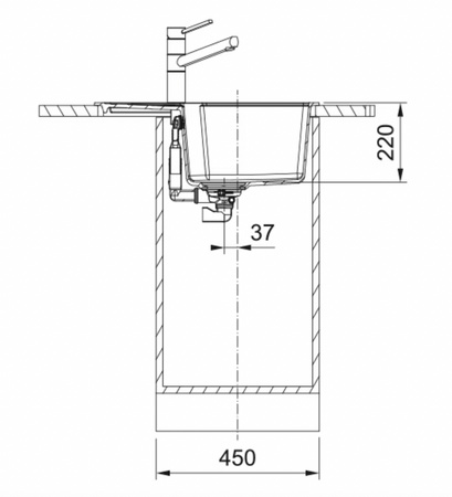 Franke zlewozmywak jednokomorowy wbudowywany Fragranite Urban UBG 611-62, onyx 114.0687.263