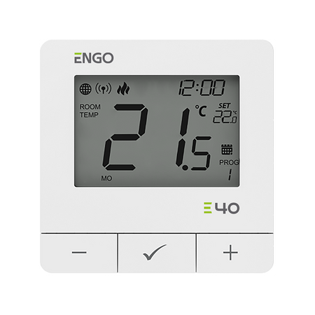 Engo regulator temperatury, programowany, internetowy, natynkowy ZigBee/868MHz, 230V, biały E40-230W