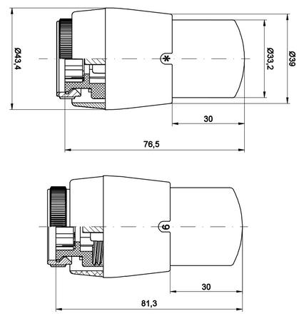 Vario Term głowica termostatyczna Prestige GHe.01-24C M28x1.5 czarny mat 000M641A024