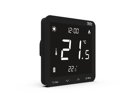 Tech sterownik pokojowy dwustanowy podtynkowy (3 mm szkło), czarny ST297V3BK