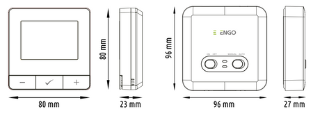 Engo regulator temperatury, programowany, bezprzewodowy, czarny E7-RFB