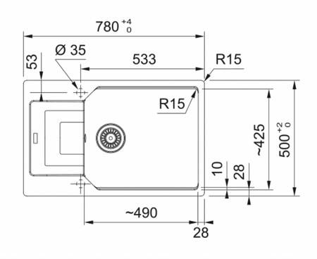 Franke zlewozmywak jednokomorowy wbudowywany Fragranite Urban UBG 611-78 XL, orzechowy 114.0687.276