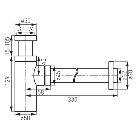 Ferro syfon mosiężny ROTONDO G5/4, czarny S282-BL