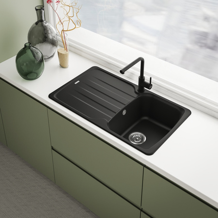 Franke bateria kuchenna z wyciąganą wylewką Lina L pull-out, czarny mat 115.0712.435
