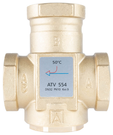 Afriso zawór temperaturowy ATV 554, DN32, Rp1 1/4", kvs 9, 50°C 1655410