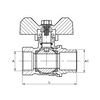 Diamond kurek kulowy standard z dławikiem, z motylkiem WZ 1/2" ART.2471-15.WZ.MOT