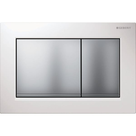 Geberit przycisk uruchamiający Omega 30, przedni/górny, biały-chrom mat-chrom mat 115.080.KL.1