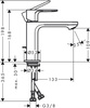 Hansgrohe bateria umywalkowa 110 CoolStart z kompletem odpływowym z cięgłem Rebris S, chrom 72519000