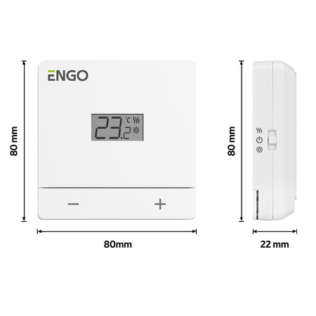 Engo przewodowy regulator temperatury, biały zasilanie sieciowe 230V EASY230W