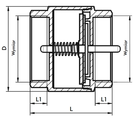 KFA zawór zwrotny do wody z mosiężnym grzybkiem 1/2" 710-010-15