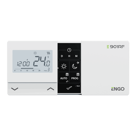Engo programowany, bezprzewodowy regulator temperatury E901RF