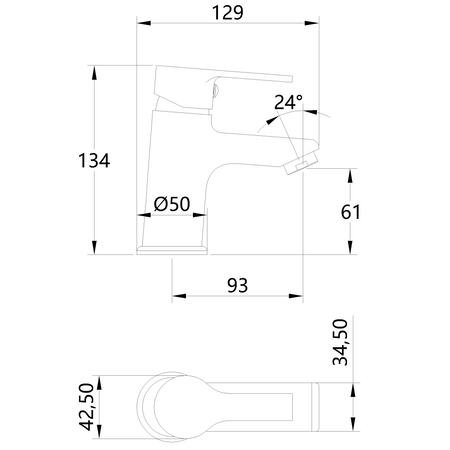 Invena bateria umywalkowa Bralos, chrom BU-07-001-A
