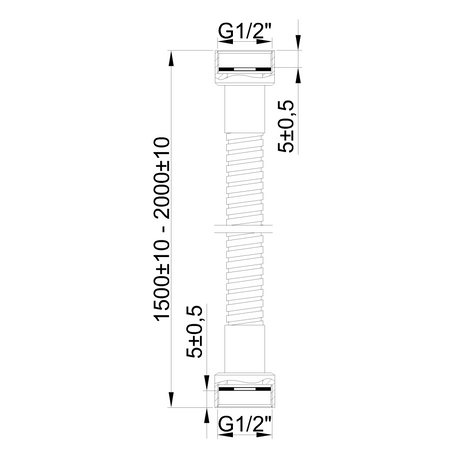 Invena wąż prysznicowy 150 cm, chrom AW-23-150-L