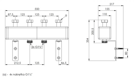 Afriso rozdzielacz KSV 125-2, do 70 kW, dla 2 obiegów 77310