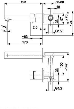 KFA bateria umywalkowa podtynkowa Logon, chrom 5139-810-00