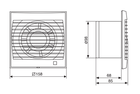 Venture wentylator łazienkowy Decor 100CDZ 230V, 50HZ 40020345